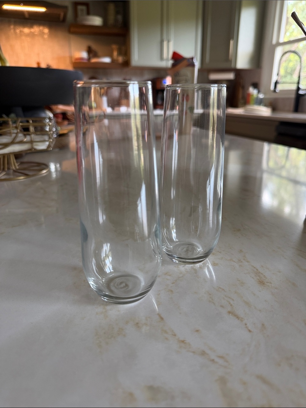 Crate&Barrel Clear Stemless Champagne Flutes